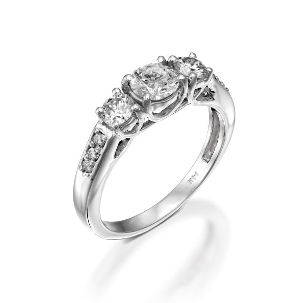 Round Trilogy Pavé Engagement Ring