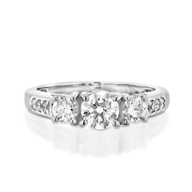 Round Trilogy Pavé Engagement Ring