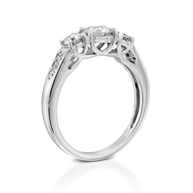Round Trilogy Pavé Engagement Ring