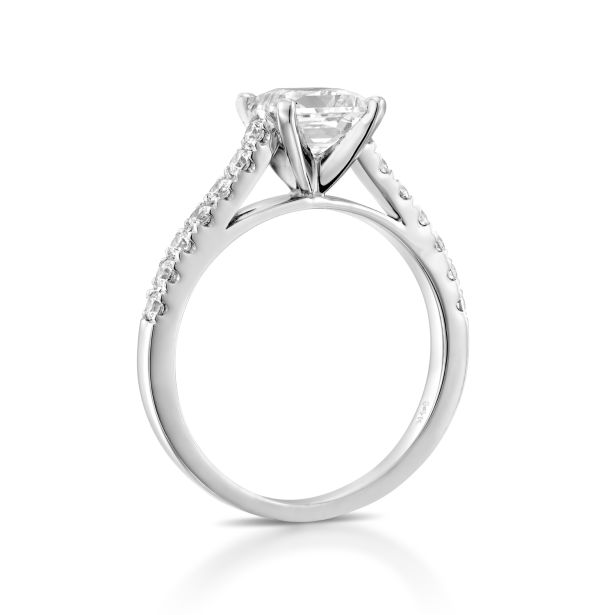 Princess Cut Cathedral Pavé Ring