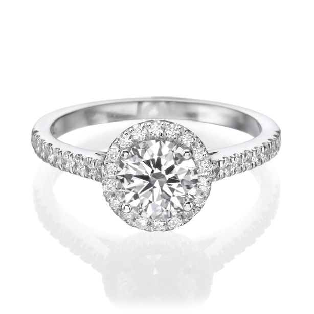 Round Halo Pavé Engagement Ring