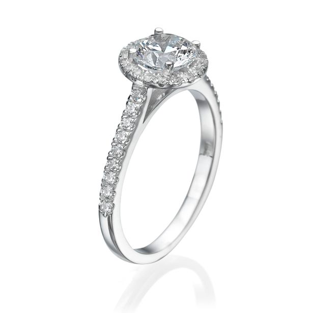 Round Halo Pavé Engagement Ring