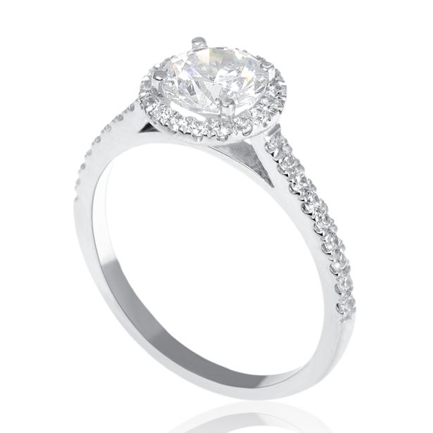 Round Halo Pavé Engagement Ring