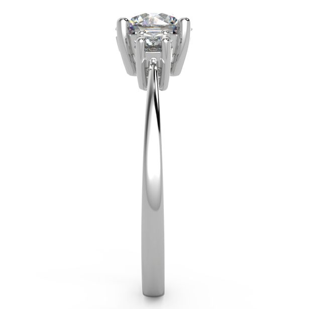 Round Three Stone Engagement Ring