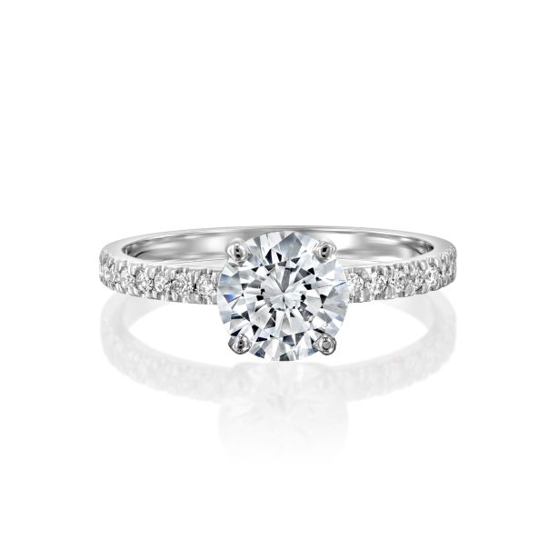Round Solitaire Pavé Engagement Ring