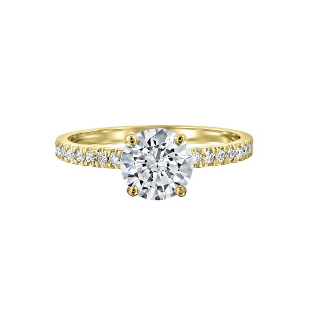 Round Solitaire Pavé Engagement Ring