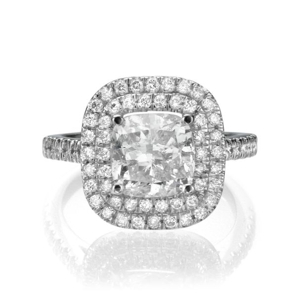 Cushion Double Halo Pavé Ring