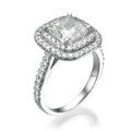 Cushion Double Halo Pavé Ring