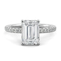 Emerald Cut Pavé Solitaire Ring