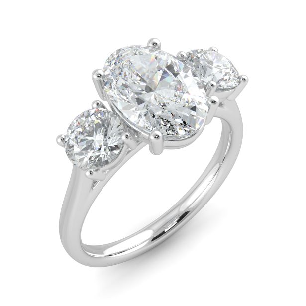 Oval Three Stone Engagement Ring