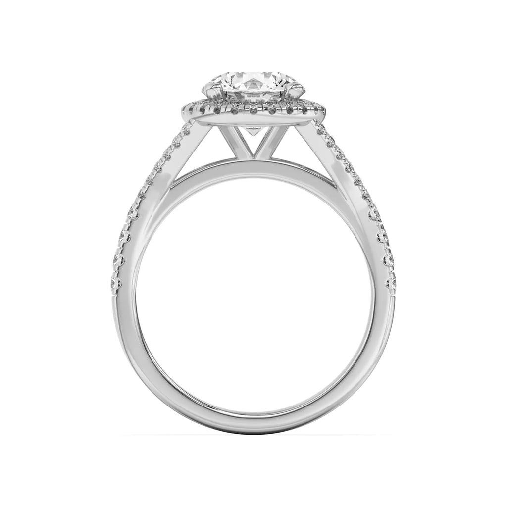 Round Split Shank Halo Ring