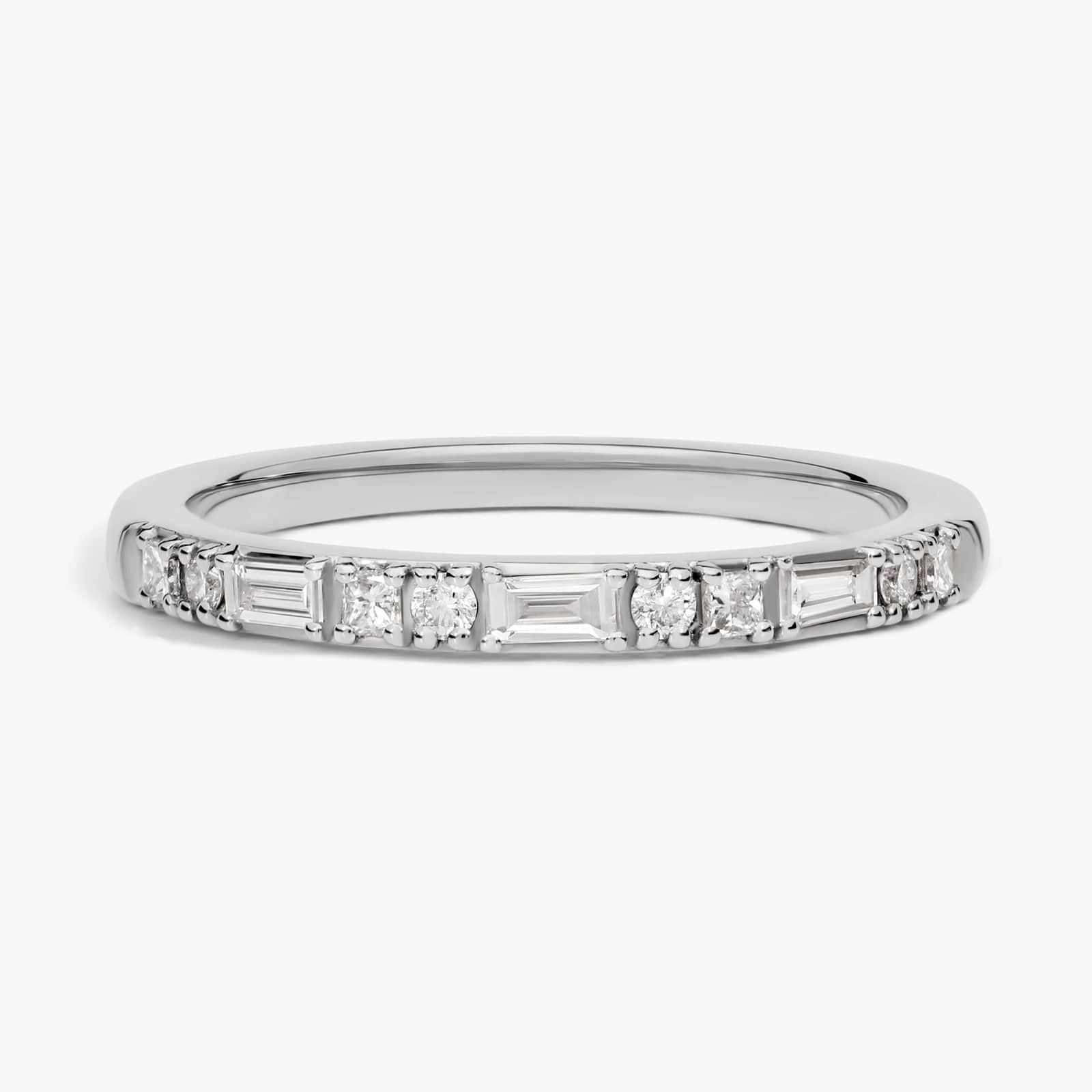 Baguette & Round Diamond Band
