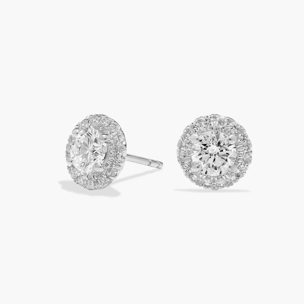 Halo Round Cut Diamond Earrings