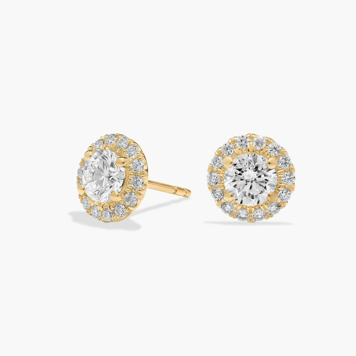 Halo Round Cut Diamond Earrings