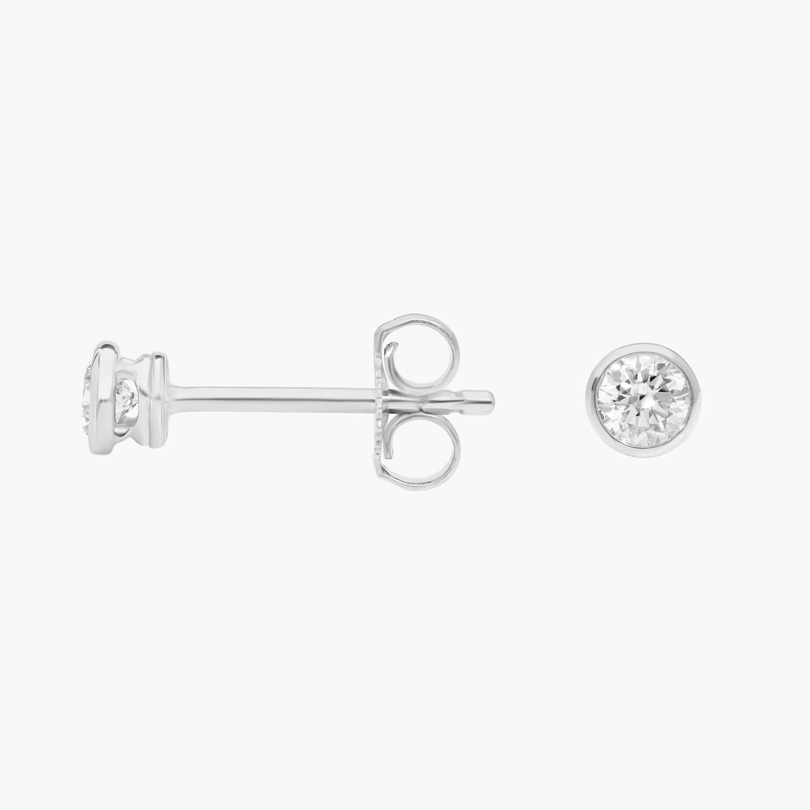 Bezel Diamond Stud Earrings