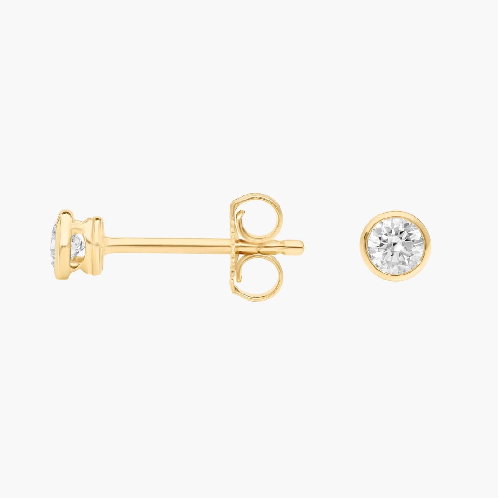 Bezel Diamond Stud Earrings