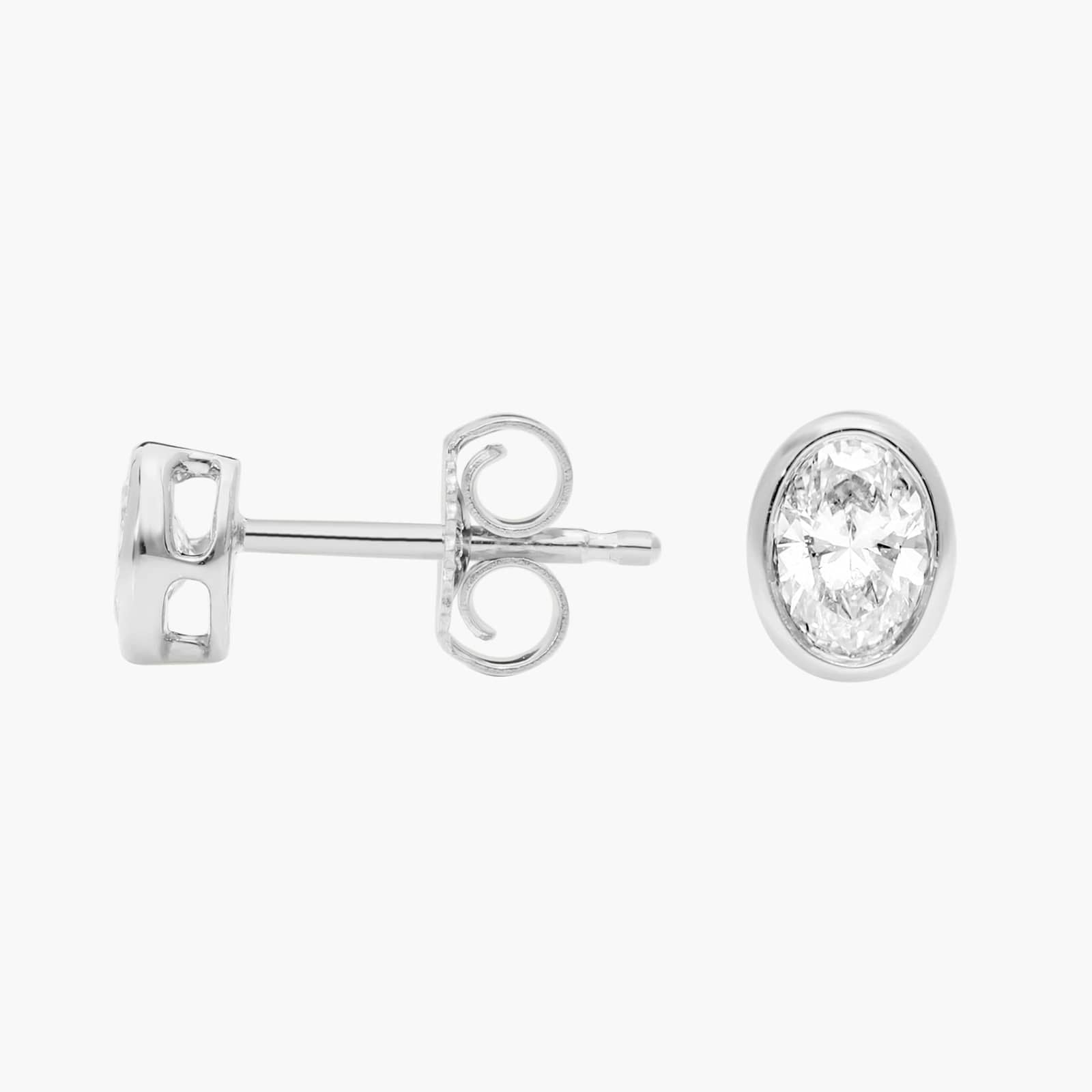 Bezel Diamond Stud Earrings