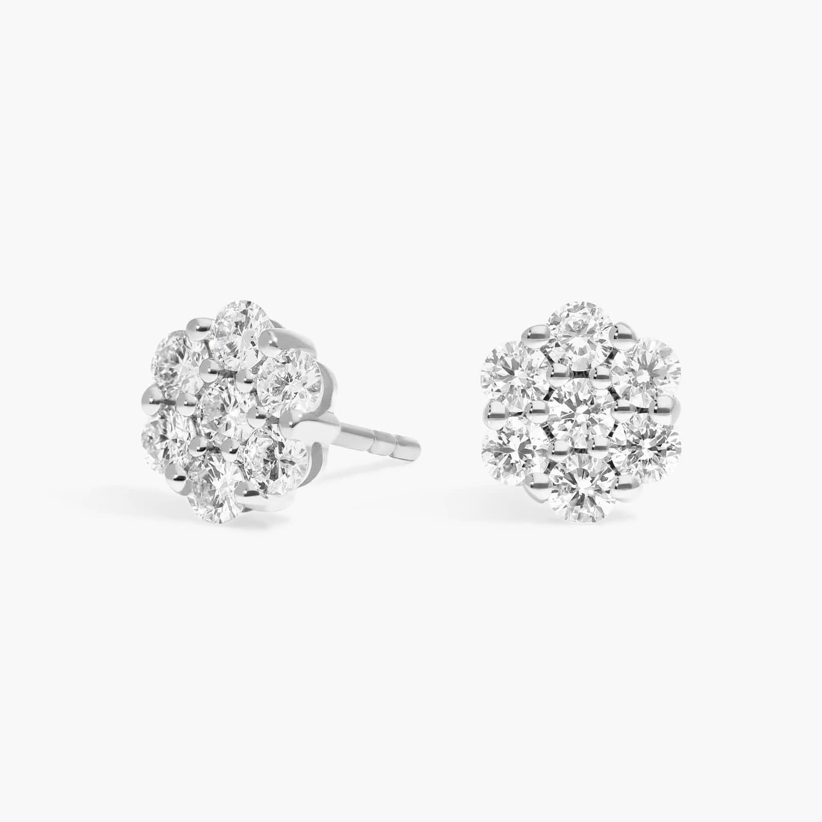 Round Cluster Flower Earrings
