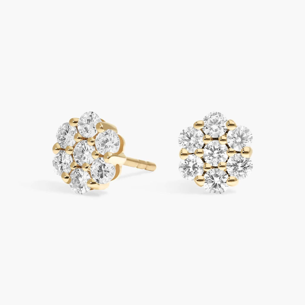 Round Cluster Flower Earrings