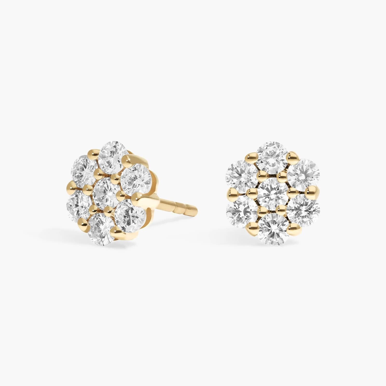 Round Cluster Flower Earrings