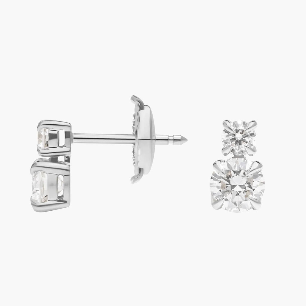 Two-Stone Diamond Stud Earrings