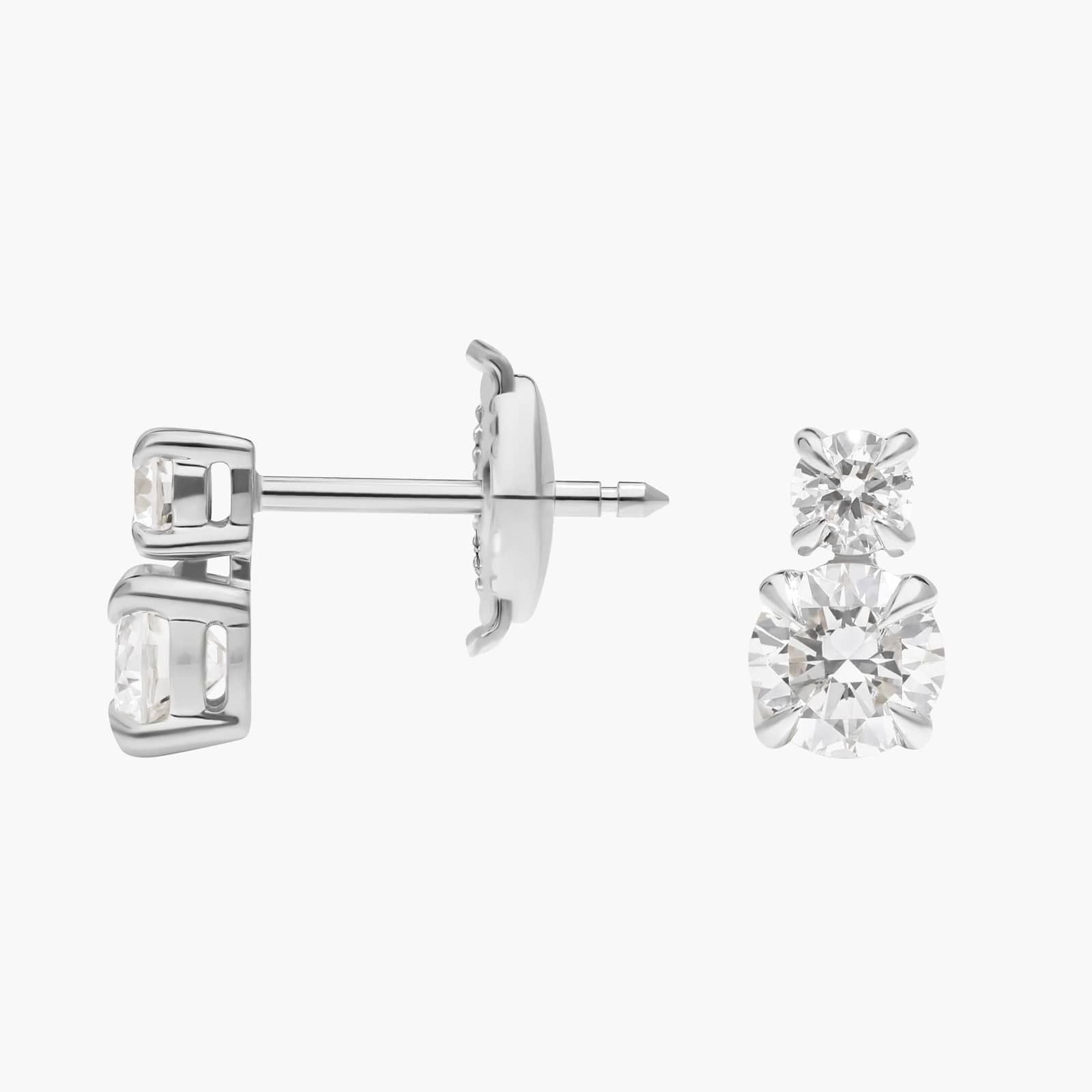 Two-Stone Diamond Stud Earrings