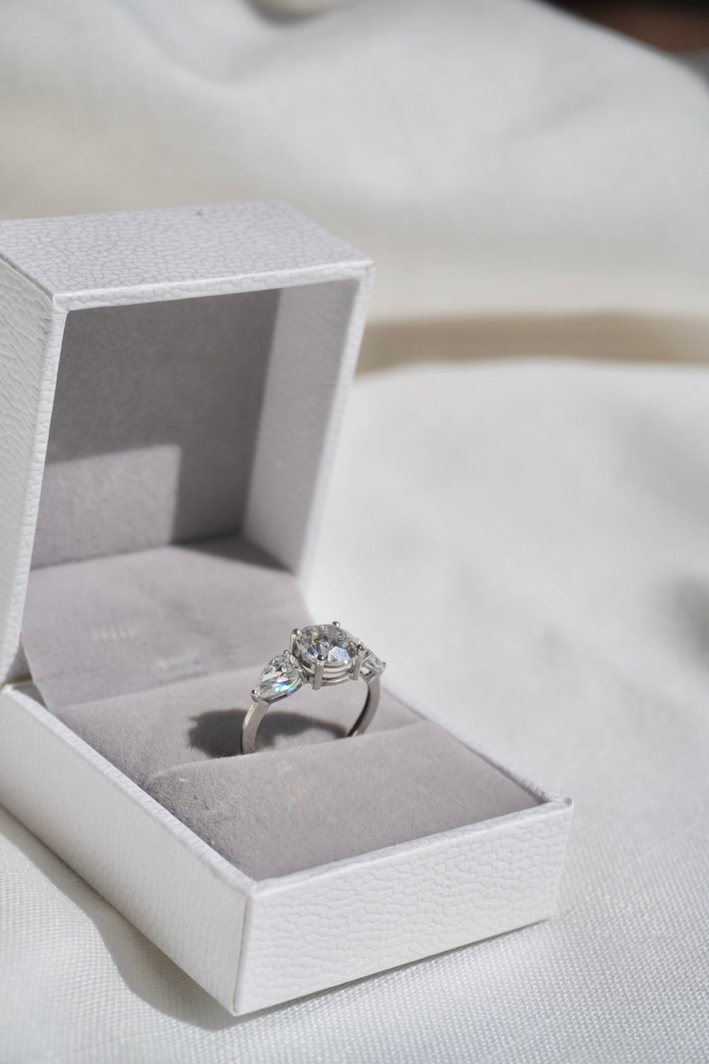 Round & Pear Cut Trilogy Ring