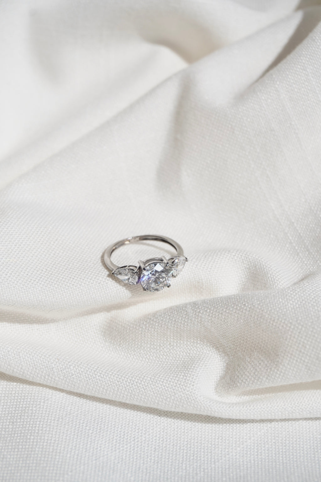Round & Pear Cut Trilogy Ring