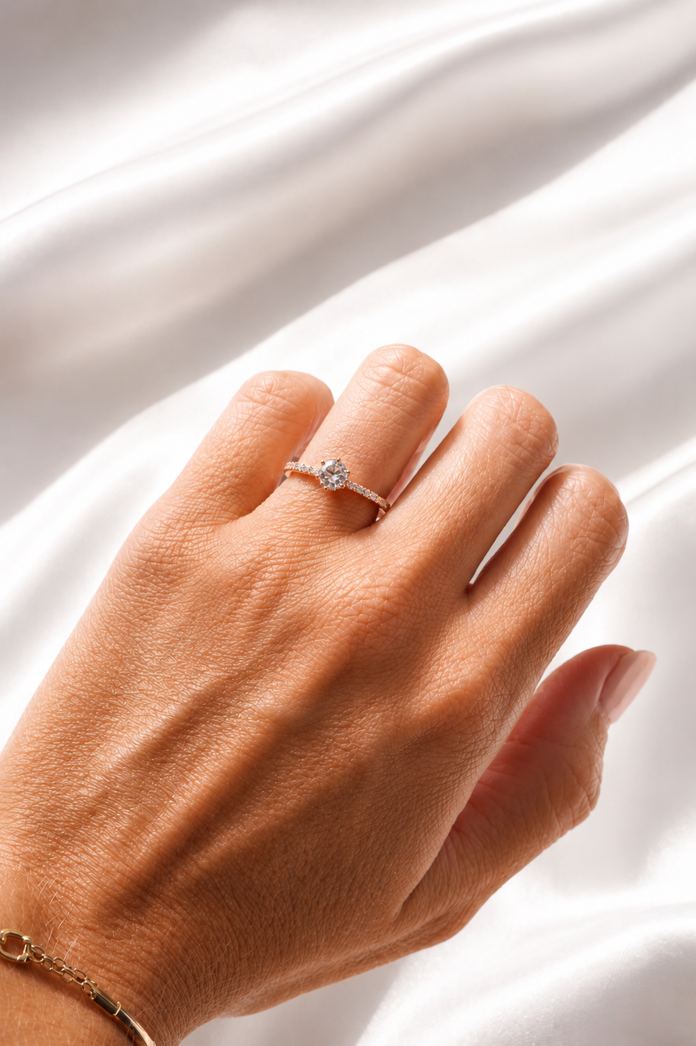 Rose Gold Round Pavé Ring