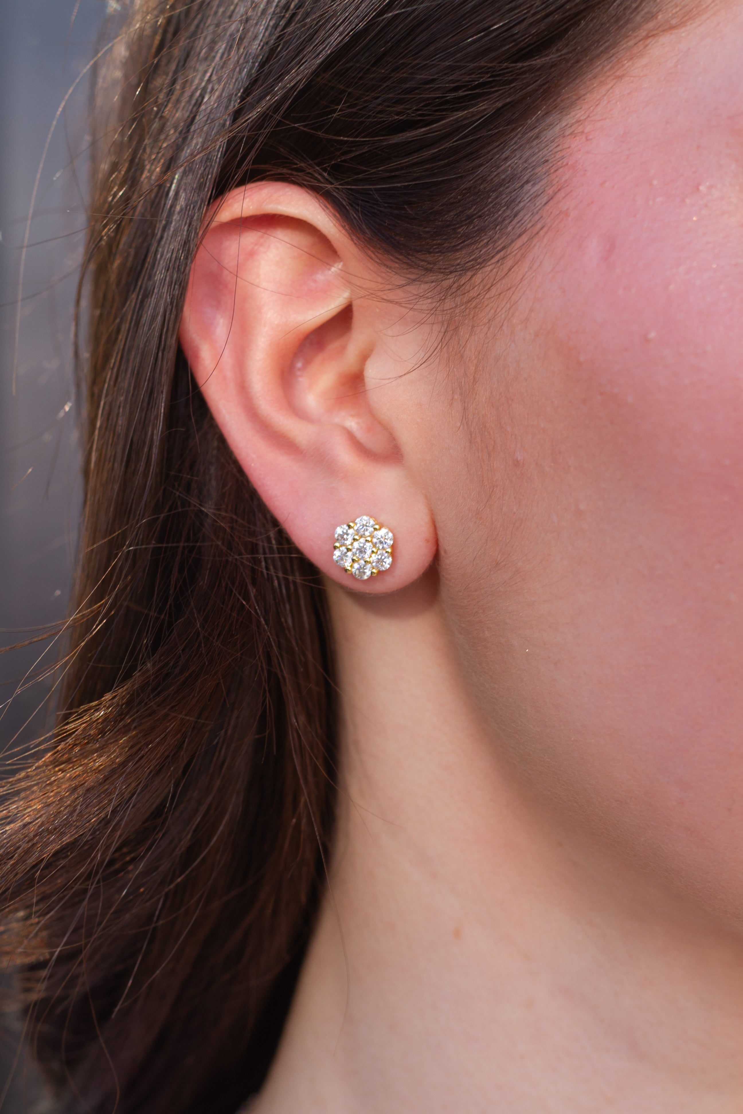 Earrings Gold Moissanita