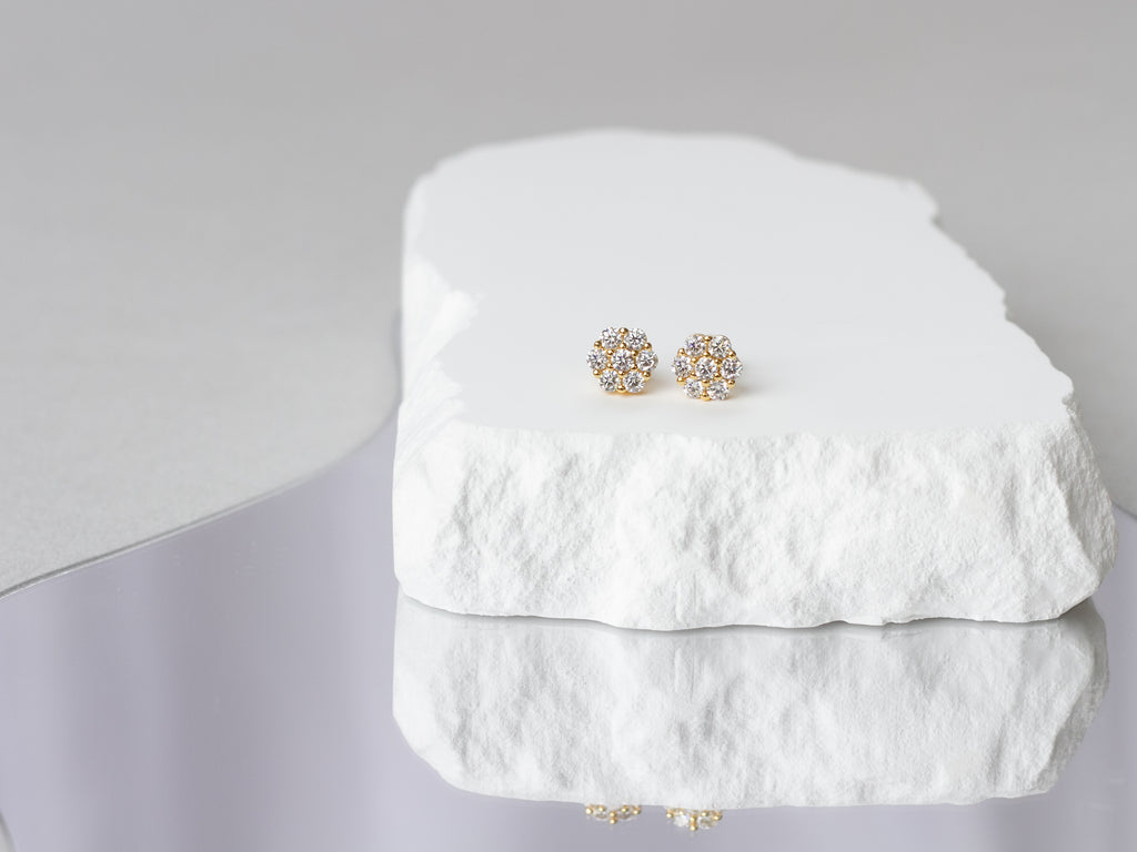 Earrings Gold Moissanita