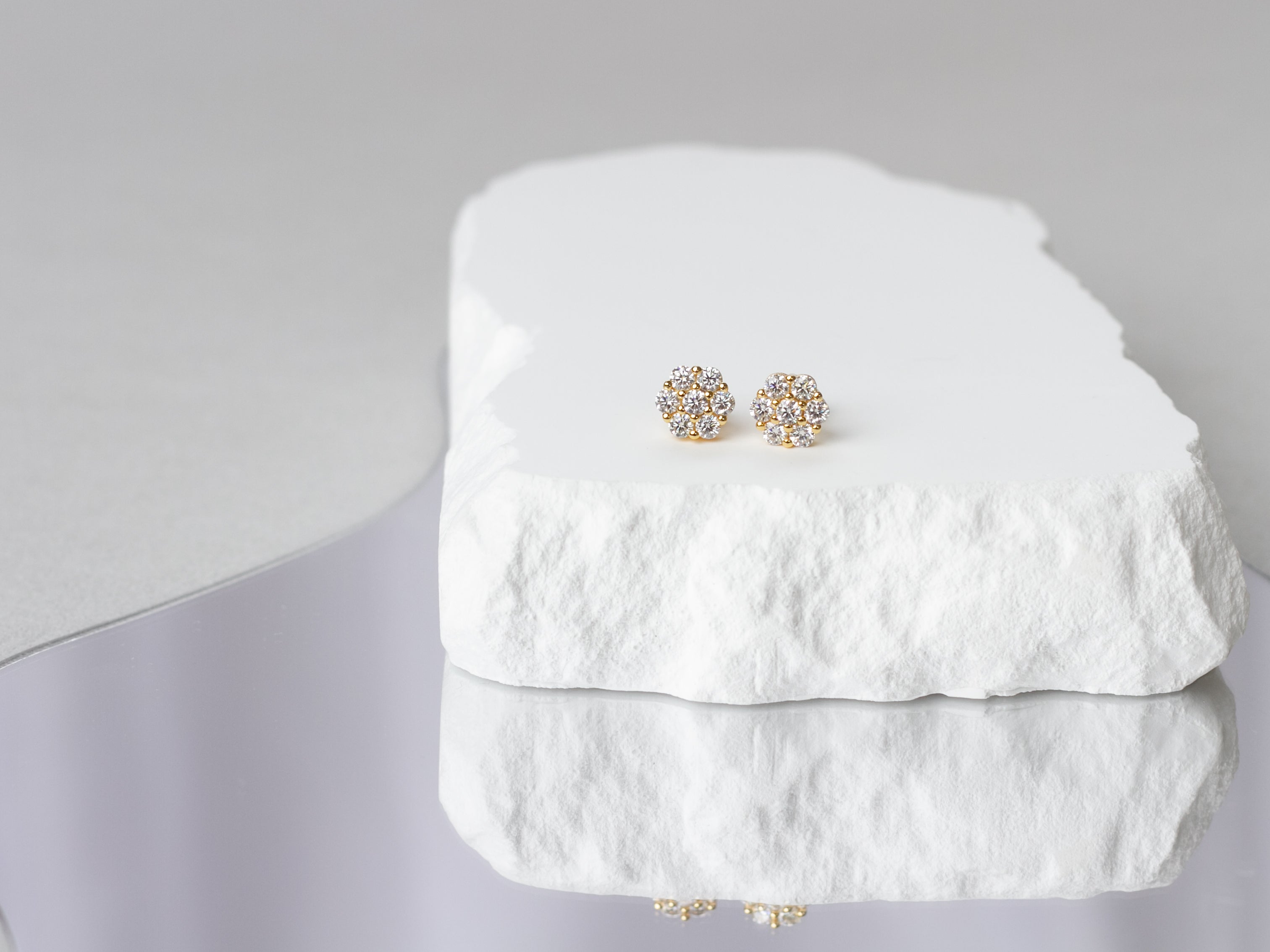 Earrings Gold Moissanita