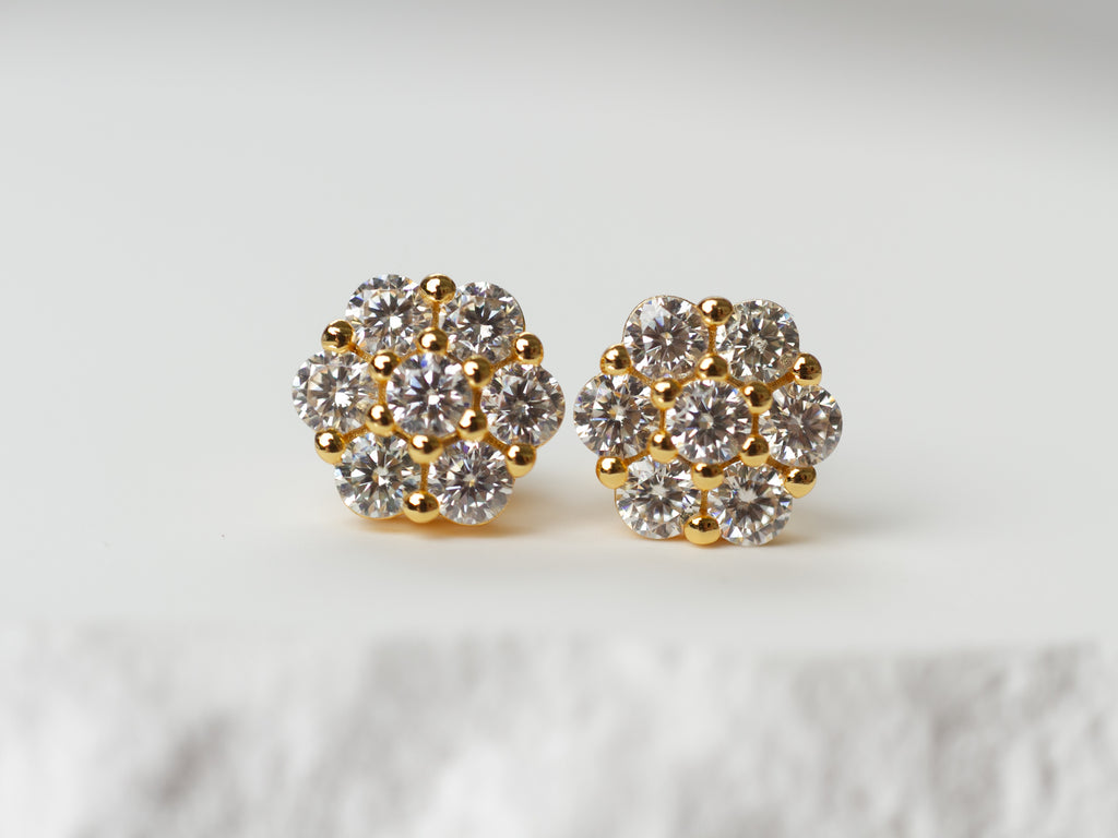 Earrings Gold Moissanita