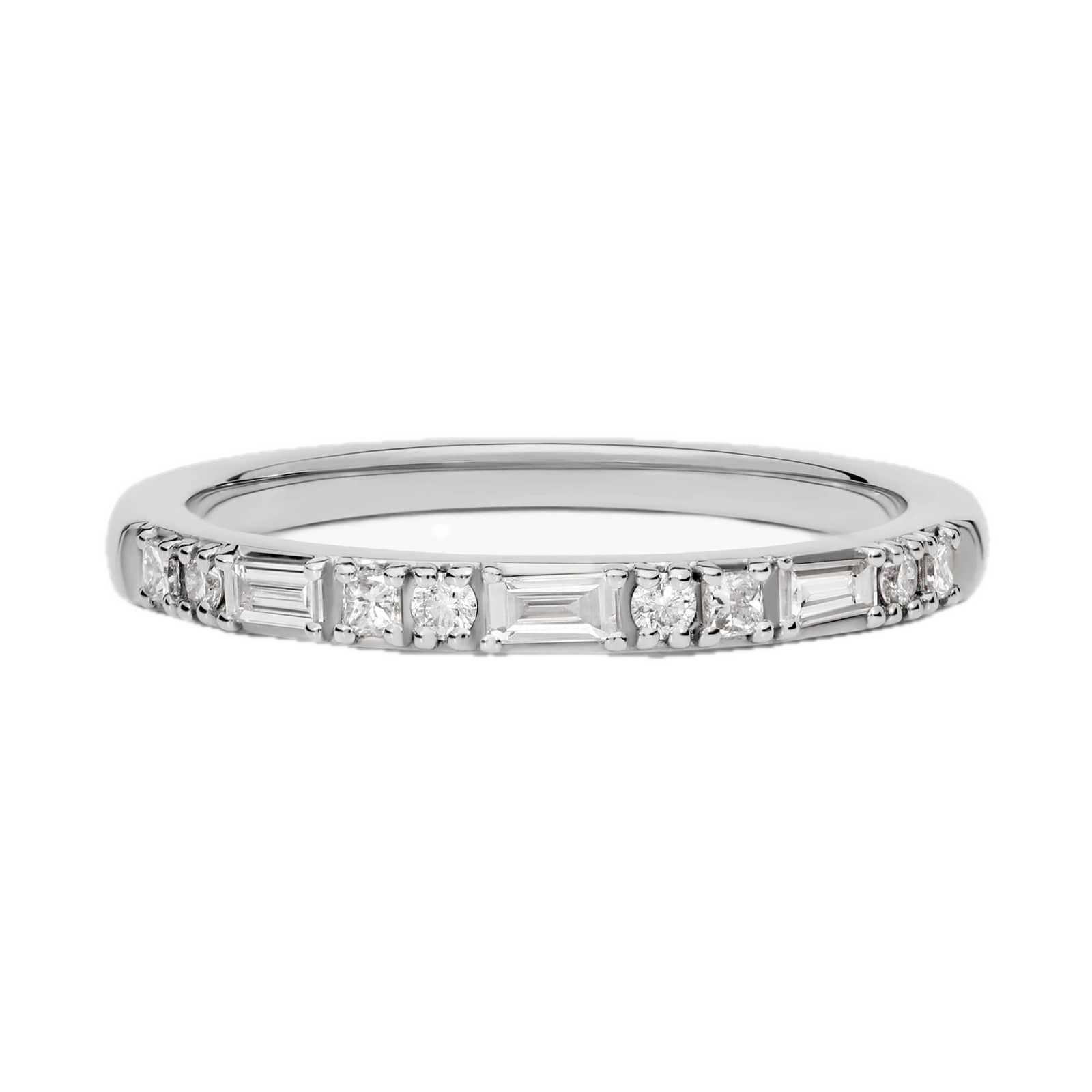 Baguette & Round Diamond Band