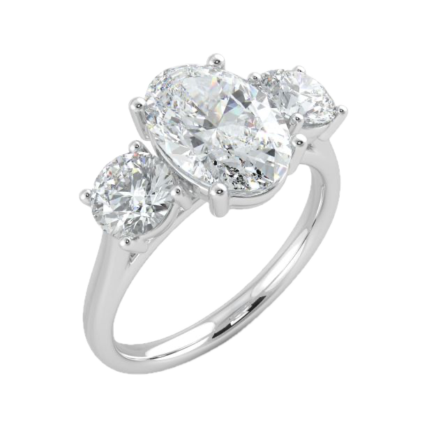 Oval Three Stone Engagement Ring