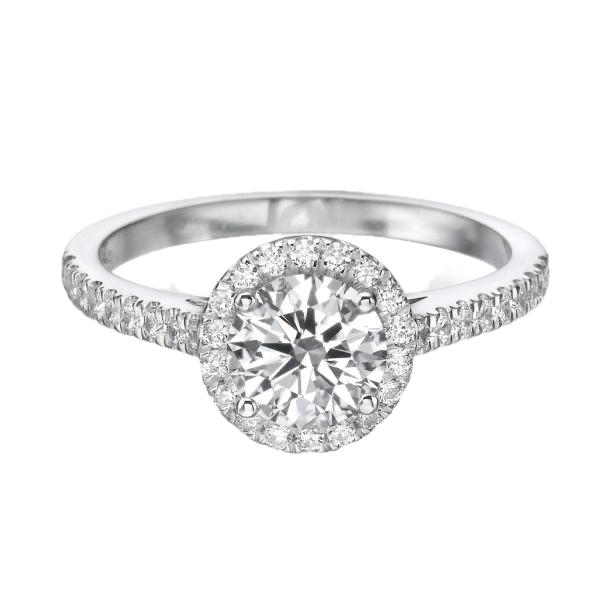 Round Halo Pavé Engagement Ring