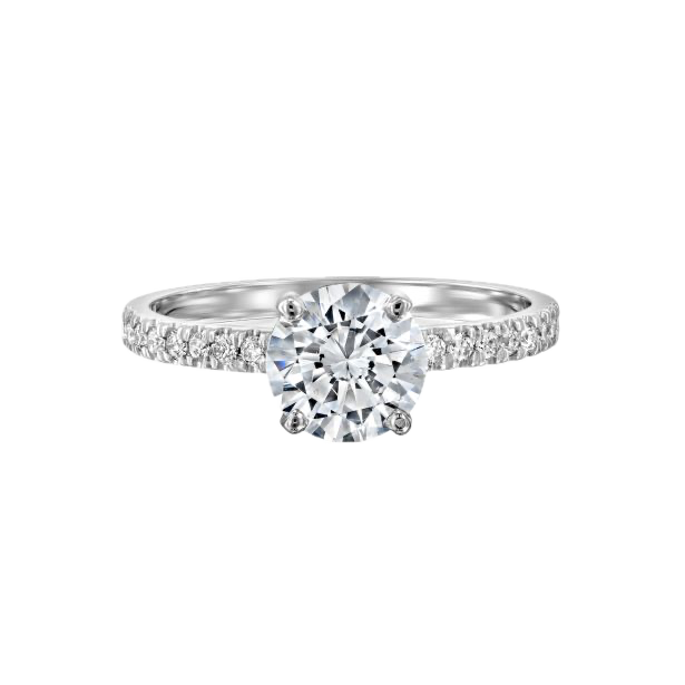 Round Solitaire Pavé Engagement Ring