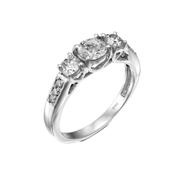 Round Trilogy Pavé Engagement Ring